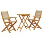 3-piece bistro set made of beige polypropylene and solid wood by , Garden sets - Ref: Foro24-3281795, Price: 196,79 €, Discou...