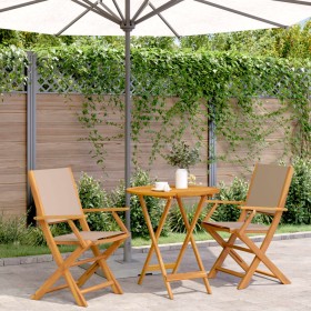 3-piece bistro set in taupe fabric and solid wood by , Garden sets - Ref: Foro24-3281858, Price: 178,99 €, Discount: %