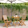 3-teiliges Bistro-Set Stoff und massives Taupe-Holz von , Gartensets - Ref: Foro24-3281858, Preis: 178,99 €, Rabatt: %