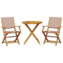 3-teiliges Bistro-Set Stoff und massives Taupe-Holz von , Gartensets - Ref: Foro24-3281858, Preis: 178,99 €, Rabatt: %