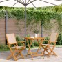 3-piece bistro set in beige fabric and solid wood by , Garden sets - Ref: Foro24-3281811, Price: 184,05 €, Discount: %