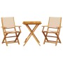 3-piece bistro set in beige fabric and solid wood by , Garden sets - Ref: Foro24-3281811, Price: 182,99 €, Discount: %