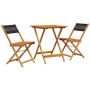 3-piece bistro set made of black polypropylene and solid wood by , Garden sets - Ref: Foro24-3281757, Price: 144,03 €, Discou...