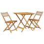 3-teiliges Bistro-Set PE Rattan und Massivholz beige von , Gartensets - Ref: Foro24-3281864, Preis: 157,25 €, Rabatt: %