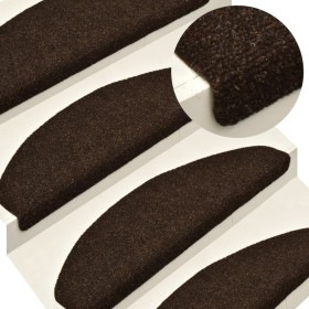 Self-adhesive stair mat 15 pcs 56x17x3 cm brown by vidaXL, Stair mats - Ref: Foro24-322350, Price: 32,54 €, Discount: %