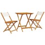 3-teiliges Bistro-Set Stoff und Massivholz cremeweiß von , Gartensets - Ref: Foro24-3281760, Preis: 142,28 €, Rabatt: %