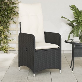 Reclining garden armchair with black synthetic rattan cushions by , Garden chairs - Ref: Foro24-365680, Price: 138,99 €, Disc...