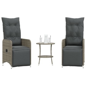 Reclining garden chairs with table 2 pcs gray PE rattan by , Garden chairs - Ref: Foro24-365707, Price: 294,36 €, Discount: %