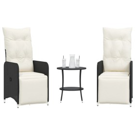 Reclining garden chairs with table 2 pcs black PE rattan by , Garden chairs - Ref: Foro24-365705, Price: 277,99 €, Discount: %