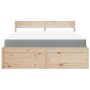 Bed with drawers and mattress solid pine wood 140x200 cm by , Beds and slatted bases - Ref: Foro24-3281898, Price: 486,48 €, ...