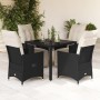 Set de muebles jardín 5 pzas con cojines ratán sintético negro de , Conjuntos de jardín - Ref: Foro24-3276864, Precio: 502,39...