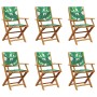 Reclining garden chairs, set of 6, made of solid wood and green fabric. by , Garden chairs - Ref: Foro24-3214587, Price: 351,...