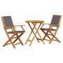 3-teiliges Bistro-Set Stoff und massives anthrazitfarbenes Holz von , Gartensets - Ref: Foro24-3281797, Preis: 178,31 €, Raba...