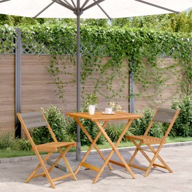 3-piece bistro set made of gray polypropylene and solid wood by , Garden sets - Ref: Foro24-3281866, Price: 160,62 €, Discoun...