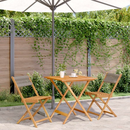 3-teiliges Bistro-Set aus Polypropylen und massivem grauem Holz von , Gartensets - Ref: Foro24-3281866, Preis: 163,99 €, Raba...