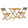 3-piece bistro set made of gray polypropylene and solid wood by , Garden sets - Ref: Foro24-3281866, Price: 160,62 €, Discoun...