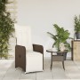 Reclining garden armchair with brown synthetic rattan cushions by , Garden chairs - Ref: Foro24-365696, Price: 148,32 €, Disc...