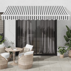 Toldo retráctil manual con LED antracita y blanco 350x250 cm de , Toldos - Ref: Foro24-3215782, Precio: 268,99 €, Descuento: %