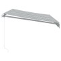 Manual retractable awning with anthracite and white LED 350x250 cm by , Awnings - Ref: Foro24-3215782, Price: 268,45 €, Disco...