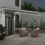 Retractable automatic awning with LED light anthracite white 500x300 cm by , Awnings - Ref: Foro24-3215789, Price: 677,62 €, ...