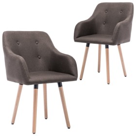 Dining chairs 2 units taupe gray fabric by vidaXL, dining chairs - Ref: Foro24-322990, Price: 180,99 €, Discount: %