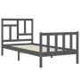 Single bed frame with solid gray wood headboard by , Beds and slatted bases - Ref: Foro24-3193103, Price: 100,61 €, Discount: %