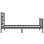 Single bed frame with solid gray wood headboard by , Beds and slatted bases - Ref: Foro24-3193103, Price: 100,61 €, Discount: %