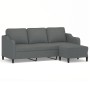 Sofá de 3 plazas con taburete de tela gris oscuro 180 cm de , Sofás - Ref: Foro24-3201136, Precio: 363,71 €, Descuento: %