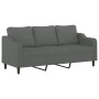 Sofá de 3 plazas con taburete de tela gris oscuro 180 cm de , Sofás - Ref: Foro24-3201136, Precio: 363,71 €, Descuento: %