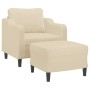 Sillón con taburete tela crema 60 cm de , Sofás - Ref: Foro24-3201129, Precio: 216,42 €, Descuento: %