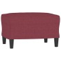 Sofá de 3 plazas con taburete de tela rojo tinto 180 cm de , Sofás - Ref: Foro24-3201141, Precio: 362,65 €, Descuento: %