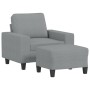 Sessel mit Hocker, helles graues Gewebe, 60 cm. von , Sofas - Ref: Foro24-3201143, Preis: 240,34 €, Rabatt: %