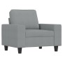 Armchair with light gray fabric stool 60 cm by , Sofas - Ref: Foro24-3201143, Price: 242,18 €, Discount: %