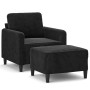 Sillón con taburete terciopelo negro 60 cm de , Sofás - Ref: Foro24-3201169, Precio: 221,43 €, Descuento: %