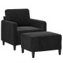 Sillón con taburete terciopelo negro 60 cm de , Sofás - Ref: Foro24-3201169, Precio: 221,43 €, Descuento: %