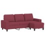 Sofá de 3 plazas con taburete de tela rojo tinto 180 cm de , Sofás - Ref: Foro24-3201157, Precio: 369,81 €, Descuento: %