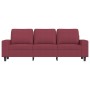 Sofá de 3 plazas con taburete de tela rojo tinto 180 cm de , Sofás - Ref: Foro24-3201157, Precio: 369,81 €, Descuento: %