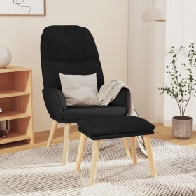 Sillón de relax con reposapiés tela negro de , Sillones - Ref: Foro24-3097348, Precio: 143,92 €, Descuento: %