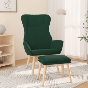 Sillón de relax con taburete tela verde oscuro de , Sillones - Ref: Foro24-3097887, Precio: 146,99 €, Descuento: %