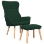 Sillón de relax con taburete tela verde oscuro de , Sillones - Ref: Foro24-3097887, Precio: 147,85 €, Descuento: %