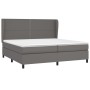 Cama box spring con colchón cuero sintético gris 200x200 cm de , Camas y somieres - Ref: Foro24-3128995, Precio: 698,99 €, De...