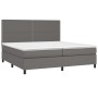 Cama box spring colchón y LED cuero sintético gris 200x200 cm de , Camas y somieres - Ref: Foro24-3135907, Precio: 660,16 €, ...