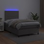 Cama box spring colchón y LED cuero sintético gris 120x200 cm de , Camas y somieres - Ref: Foro24-3135877, Precio: 472,84 €, ...