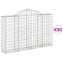 Gabion baskets 50 units, arched shape, iron, 200x30x120/140cm. by , Pots and planters - Ref: Foro24-3146150, Price: 3,00 €, D...