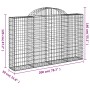 Gabion baskets 50 units, arched shape, iron, 200x30x120/140cm. by , Pots and planters - Ref: Foro24-3146150, Price: 3,00 €, D...