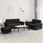 3-piece black velvet sofa set with cushions by , Sofas - Ref: Foro24-3202225, Price: 596,02 €, Discount: %