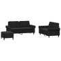 3-piece black velvet sofa set with cushions by , Sofas - Ref: Foro24-3202225, Price: 596,02 €, Discount: %