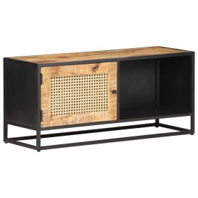 Mueble para TV madera mango rugosa y caña natural 90x30x40 cm de vidaXL, Muebles TV - Ref: Foro24-323144, Precio: 148,58 €, D...