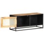 Mueble para TV madera mango rugosa y caña natural 90x30x40 cm de vidaXL, Muebles TV - Ref: Foro24-323144, Precio: 148,58 €, D...