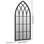 Black iron garden mirror for outdoor use 70x30 cm by , Mirrors - Ref: Foro24-318344, Price: 66,74 €, Discount: %